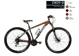 Cicli Puzone Mountain Bike BICI 29 CROW ALLUMINIO SHIMANO ACERA 24V MODELLO CW29-D (NERO - ARANCIO OPACO) MADE IN ITALY