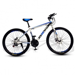 M-YN Bici Bici Da 26 Pollici Mountain Bike Per Adulti E Giovani, 21 / 24 / 27 Speed ​​lightweight Mountain Mountain Bikes Dual Disc Freni A Sospensione Forcella A Sospensione Bik(Size:27 Speed, Color:blu+bianco)