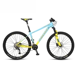 LapooH Mountain Bike Bici da corsa professionale da 27, 5 pollici, mountain bike per donne Telaio in lega di alluminio per adulti Bicicletta a velocità variabile fuoristrada a 18 velocità, Giallo, 27.5 Inches