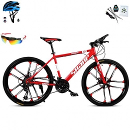 AI-QX Mountain Bike Bici da Montagna Unisex Adulto a 30 velocità, Rosso