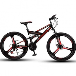 YHRJ Mountain Bike Bici Da Strada Cross Country Mountain Bike Da Viaggio All'aperto, Biciclette Unisex Per Adulti, Telaio In Acciaio Al Carbonio Ad Alto Tenore Di Carbonio ( Color : Black red-21spd , Size : 26inch wheel )