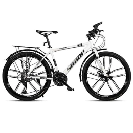 RYP Bici Bici da Strada Mountain Bike Bici Adulta Strada Biciclette Mountain Bike MTB velocità Regolabile for Uomini e Donne 26in Ruote Doppio Freno a Disco (Color : White, Size : 30 Speed)