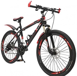 WQFJHKJDS Bici Bici da uomo e da donna in mountain bike, 20, 24 e 26 pollici, 21 pollici, ingranaggi per 21-27 velocità, telaio in acciaio al carbonio, doppia sospensione, blu, verde e rosso (colore: rosso, dimensio