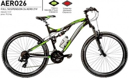 Cicli Puzone Mountain Bike Bici Misura 26 Uomo MTB Full Suspension Alluminio 21V Aero Art. AERO26