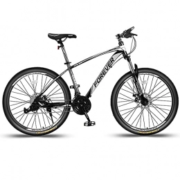 LZHi1 Mountain Bike Bicicletta Di Mountain Bike A Forcella A Sospensione Da 26 Pollici Per Donna E Uomini, 27 Velocità Bicicletta Da Pneumatici Da Montagna Con Freno A Doppio Disco, Telaio In Acciaio A(Color:Nero bianco)