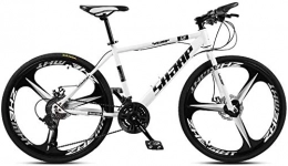 HCMNME Bici Bicicletta durevole di alta qualit 24 pollici Mountain bike, doppio freno a disco / ad alta acciaio al carbonio Telaio Biciclette, Beach motoslitta biciclette, alluminio Lega, Bianco, 21 velocit Tel