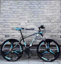 HCMNME Bici Bicicletta durevole di alta qualit 26 pollici Mountain bike, doppio freno a disco Trek Bike, telaio in lega di alluminio / Ruote, Spiaggia motoslitta Bicicletta, Blu, 24 velocit Telaio in lega con f