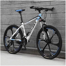 HCMNME Mountain Bike Bicicletta durevole di alta qualità, Sport all'aria aperta 21 Velocità mountain bike 26 pollici 6Spoke ruota anteriore Sospensione doppio freno a disco MTB della bicicletta, sport all'aria aperta blu