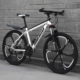 Generic Mountain Bike Bicicletta, Mountain Bike Telaio in Acciaio ad Alto tenore di Carbonio Freni a Disco Assorbimento degli Urti Bicicletta da Corsa per Adulti (Color : White, Size : 21 Spee