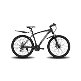  Bici Bicycles for Adults 3 Color 21 Speed 26 / 27.5 Inch Steel Suspension Fork Disc Brake Mountain Bike Mountain Bike (Color : Black, Size : Large)