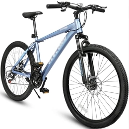  Bici Bicycles for Adults Disc Brake Aluminum Frame Mountain Bikes for Adults Puncture Protection Wheel Suspension Fork Bicycle Stock (Color : Blue)