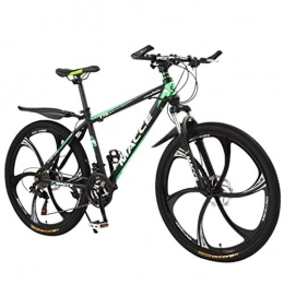 Bike Bici Bike 26 Pollici Mountain, Freno a Doppio Disco MTB per Adulti, Bcicletta da Montagna con Sedile Regolabile, 6 Cutter 21 velocit Bici da Neve Sospensione Completa MTB (Verde)