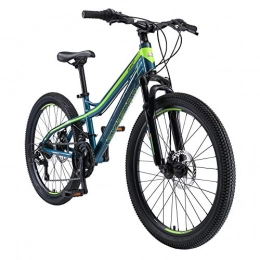 BIKESTAR Mountain Bike BIKESTAR MTB Mountain Bike Alluminio per Bambini 10-13 Anni | Bicicletta 24 Pollici 21 velocità Shimano, Hardtail, Freni a Disco, sospensioni | Blu e Verde