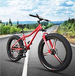 CXY-JOEL Mountain Bike CXY-JOEL Mountain Bike da 26 Pollici Hardtail per Adulti Telaio in Acciaio ad Alto Tenore Di Carbonio Forcella a Sospensione Completa Molla a Doppio Freno-Black_7 Speed, Rosso