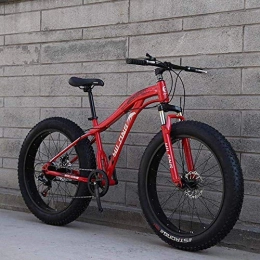 CXY-JOEL Mountain Bike CXY-JOEL Pneumatico da 24 Pollici Mountain Bike Adulto Beach Snow Bike Doppio Freno a Disco Cruiser Bici Mountain Bike Mens 4.0 Larghezza Ruote-Red_7, Rosso, 7 Velocità