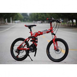 Dapang Mountain Bike Dapang Klappbares Mountainbike, 20"Zoll Stahlrahmen, 21-Gang-Kotflügel vorne und hinten, mechanische Bremse vorne und hinten, Red