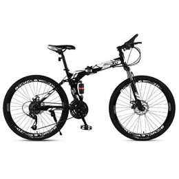 Dapang Mountain Bike Dapang Mountain Bike 21 / 24 / 27 Speed Telaio in Acciaio da 27, 5 Pollici 3 Ruote a Razze Bicicletta Pieghevole a Doppia Sospensione, White, 27speed