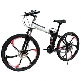 Dapang Mountain Bike Dapang Mountain Bike 27 Speed Telaio in Acciaio da 26 Pollici 3 Ruote a Razze Dual Folding Bike Pieghevole Blackwhite, 15, 21speed