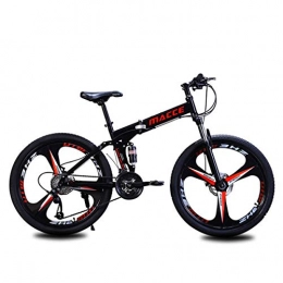 Dapang Mountain Bike Dapang Mountain Bike Pieghevole, Telaio in Acciaio da 24" / 26" Pollici, Cambio Shimano a 21 Marce Cambio Shimano Cambio Posteriore, Black, 24"