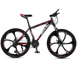 DGAGD Mountain Bike DGAGD 24 Pollici Mountain Bike Bicicletta Adulto velocità variabile Doppio Freno a Disco Bicicletta in Acciaio ad Alto tenore di Carbonio Sei Ruote di Taglio-Nero Rosso_21 velocità