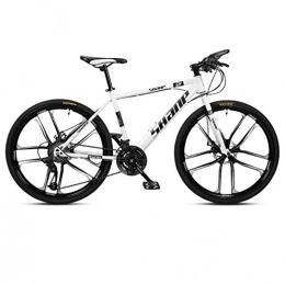 DGAGD Mountain Bike DGAGD 24 Pollici Mountain Bike Maschio e Femmina Adulto Super Leggero Bicicletta a velocità variabile Ruota a Dieci Taglienti-Bianca_21 velocità