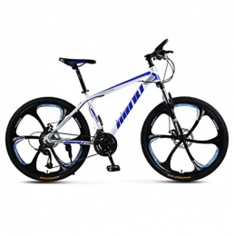 DGAGD Mountain Bike DGAGD 26 Pollici Maschio e Femmina Adulto Mountain Bike a velocità variabile da Corsa Bicicletta a Sei Ruote-Bianco Blu_24 velocità