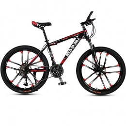 DGAGD Bici DGAGD 26 Pollici Mountain Bike Adulto velocità variabile Freno a Doppio Disco Bicicletta in Lega di Alluminio Dieci Ruote da Taglio-Nero Rosso_30 velocità