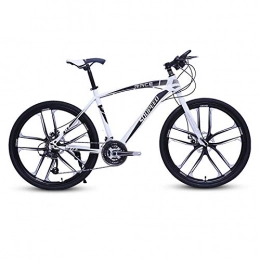 DGAGD Bici DGAGD 26 Pollici Mountain Bike Bicicletta Adulto Portatile Strada Bicicletta a velocità variabile Dieci Ruote da Taglio-Bianco Nero_30 velocità