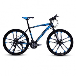 DGAGD Mountain Bike DGAGD 26 Pollici Mountain Bike Bicicletta Adulto Portatile Strada Bicicletta a velocità variabile Dieci Ruote da Taglio-Nero Blu_21 velocità