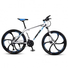 DGAGD Mountain Bike DGAGD Bicicletta a Sei Ruote per Giovani a velocità variabile Leggera da Cross-Country in Lega di Alluminio da 24 Pollici per Mountain Bike per Uomini e Donne-Bianco Blu_30 velocità