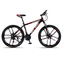 DGAGD Mountain Bike DGAGD Bicicletta da Strada a Dieci Ruote a velocità variabile con Telaio in Lega di Alluminio da 26 Pollici-Nero Rosso_24 velocità