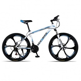 DGAGD Mountain Bike DGAGD Bicicletta da Strada a Sei Ruote a velocità variabile con Telaio in Lega di Alluminio da 26 Pollici-Bianco Blu_27 velocità