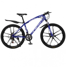 DGAGD Mountain Bike DGAGD Mountain Bike Bicicletta Freno a Disco da 26 Pollici Bicicletta per Adulti Dieci Ruote da Taglio-Blu_24 velocità