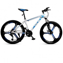 DGAGD Bici DGAGD Tri-Cutter per Mountain Bike con Freno a Disco da 26 Pollici, Largo e Spesso 4.0 con Pneumatici da Neve-Bianco Blu_27 velocità