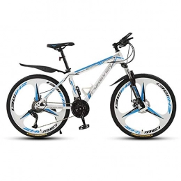 Domrx Bici Domrx Mountain Bike 21 24 27 30 velocità Ragazzi e Ragazze Forte Assorbimento degli Urti velocità variabile Mountain Cross-Country Veicolo-3 coltelli Bianco Blu_27