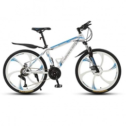 Domrx Bici Domrx Mountain Bike 21 24 27 30 velocità Ragazzi e Ragazze Forte Assorbimento degli Urti velocità variabile Mountain Cross-Country Veicolo-6 coltelli Bianco Blu_27