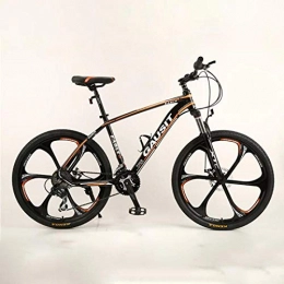 Domrx Mountain Bike Domrx Telaio in Lega di Alluminio per Mountain Bike 26 Pollici Freno a Disco Meccanico Anteriore e Posteriore a 24 velocità Bicicletta da Sci di Fondo per Adulti-Gialla