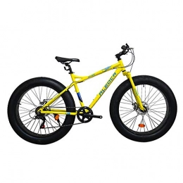 DRAKE18 Mountain Bike DRAKE18 Fat Bike, 26 Pollici 7 velocità Freni a Doppio Disco Freni Fuoristrada 4.0 gomme motoslitta da Spiaggia per Adulti Bicicletta, Yellow