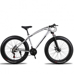 DRAKE18 Mountain Bike DRAKE18 Fat Bike, 26 Pollici Cross Country Mountain Bike 21 Speed Beach Snow Mountain 4.0 Grandi Pneumatici per Adulti Outdoor Riding, Silver