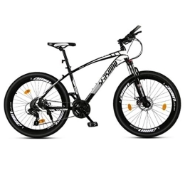 Dsrgwe Mountain Bike Dsrgwe Mountain Bike, 26” Mountain Bike, Acciaio al Carbonio Telaio Biciclette Montagna, Doppio Disco Freno e Forcella Anteriore, 26inch Ruote (Color : Black+White, Size : 21 Speed)