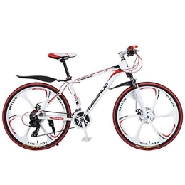 Dsrgwe Mountain Bike Dsrgwe Mountain Bike, 26" Mountain Bike, Leggera Lega di Alluminio Biciclette Frame, Doppio Disco Freno e Sospensione Anteriore (Color : White, Size : 21 Speed)