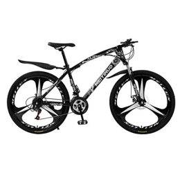 Dsrgwe Mountain Bike Dsrgwe Mountain Bike, Mountain Bike, 26inch della Rotella Acciaio al Carbonio Biciclette Telaio, Doppio Freno a Disco e Forcella Anteriore Antiurto (Color : Black, Size : 21-Speed)