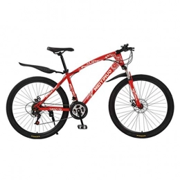 Dsrgwe Mountain Bike Dsrgwe Mountain Bike, Mountain Bike, 26inch della Rotella Acciaio al Carbonio Telaio Biciclette da Montagna, Doppio Freno a Disco e Forcella Anteriore (Color : Red, Size : 24-Speed)
