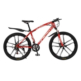 Dsrgwe Mountain Bike Dsrgwe Mountain Bike, Mountain Bike, Bicicletta della Montagna Hardtail, Doppio Freno a Disco e Sospensione Anteriore, 26inch Ruote (Color : Red, Size : 21-Speed)