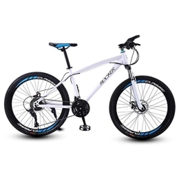 Dsrgwe Mountain Bike Dsrgwe Mountain Bike, Mountain Bike / Biciclette, sospensioni Anteriori e Dual Freno a Disco, Acciaio al Carbonio Telaio, Ruote a Raggi 26inch (Color : White, Size : 21 Speed)