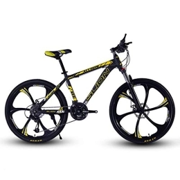 Dsrgwe Mountain Bike Dsrgwe Mountain Bike, Mountain Bike, Telaio in Acciaio Hardtail Biciclette da Montagna, Doppio Freno a Disco Anteriore e sospensioni, Ruote 26inch (Color : Black+Yellow, Size : 21 Speed)