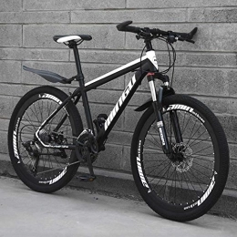  Mountain Bike Elegante Mountain Bike, Telaio in Acciaio al Carbonio con Cambio a 27 velocità Bicicletta per Adulti Bicicletta da Fondo per Esterni, Bianco, 26 Pollici