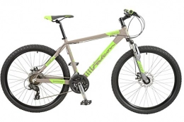 Falcon Mountain Bike Falcon-Xenon-Mountain Bike in Lega, Leggera, 24 velocità, Shimano, Ingranaggi e Zoom Freni a Disco, Colore: Grigio / Verde, 19 cm