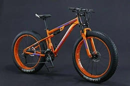  Mountain Bike Fat Bike 24 26 pollici Mountain Bike Sospensioni complete con pneumatici grandi (arancione, 24 pollici, 21 gear)