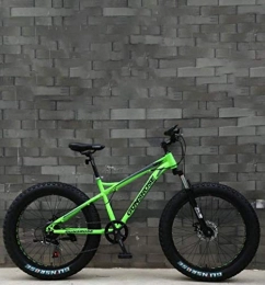 Suge Mountain Bike Fat Tire Adulti Mountain Bike, Doppio Freno a Disco in Acciaio / -Alto tenore di Carbonio Telaio Cruiser Bikes, Spiaggia motoslitta Bicicletta, 26 Pollici Ruote (Color : Green, Size : 21 Speed)